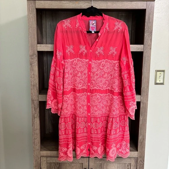 {Johnny Was} Valeria Lace Embroidered Dress, Size M